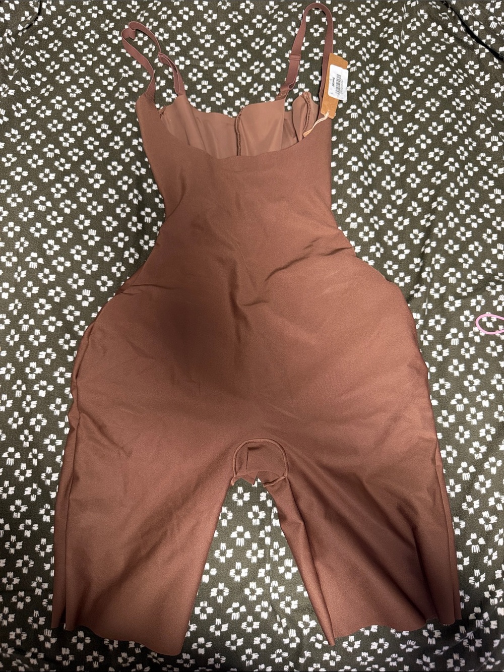 SKIMS Chocolate Brown Seamless Shaping Bodysuit with Adjustable Straps